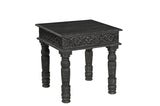 24" Black Solid Wood End Table