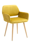 Yellow Upholstered Velvet Open Back Dining Chair