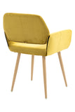 Yellow Upholstered Velvet Open Back Dining Chair