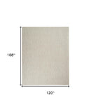 9' x 12' Cream Geometric Power Loom Area Rug