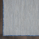 8' Blue Square Geometric Power Loom Area Rug