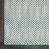 7' X 10' Aqua Geometric Power Loom Area Rug