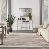 6' X 9' Brown Abstract Power Loom Area Rug