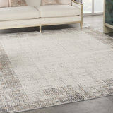 10' x 14' Gray Abstract Power Loom Area Rug