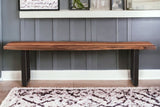 68" Dark Brown Solid Wood Dining Bench