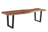 66" Brown And Black Solid Wood Dining bench