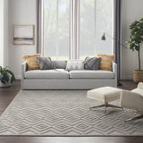 9' x 12' Gray Geometric Flatweave Area Rug