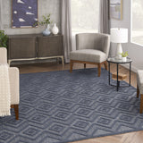 9' x 12' Gray Geometric Flatweave Area Rug