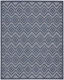 9' x 12' Navy Blue Geometric Flatweave Area Rug