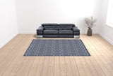 9' x 12' Navy Blue Geometric Flatweave Area Rug