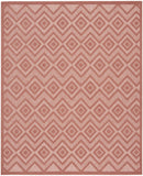 7' X 10' Orange Geometric Flatweave Area Rug