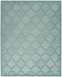 9' x 12' Aqua Geometric Flatweave Area Rug