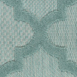 9' x 12' Aqua Geometric Flatweave Area Rug