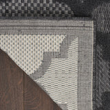 6' x 9' Black Geometric Flatweave Area Rug