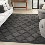 9' X 12' Black Geometric Flatweave Area Rug