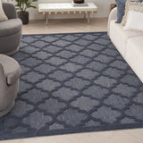 9' x 12' Gray Geometric Flatweave Area Rug