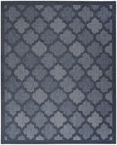 9' x 12' Navy Blue Geometric Flatweave Area Rug