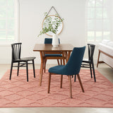 8' X 10' Navy Blue Geometric Flatweave Area Rug