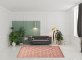 7' X 10' Orange Geometric Flatweave Area Rug