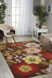 4' x 6' Brown Floral Hand Hooked Handmade Area Rug