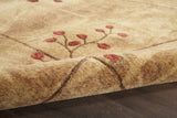 10' x 14' Brown Floral Power Loom Area Rug