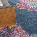 9' x 12' Blue Abstract Power Loom Area Rug