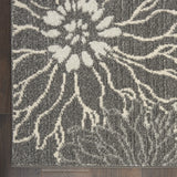 9' x 12' Blue Floral Power Loom Area Rug