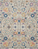 9' x 12' Cream Floral Power Loom Area Rug