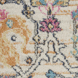 9' x 12' Cream Floral Power Loom Area Rug