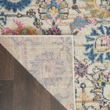 9' x 12' Cream Floral Power Loom Area Rug