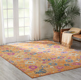 9' x 12' Fuchsia Abstract Power Loom Area Rug