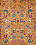 9' x 12' Gold Floral Power Loom Area Rug