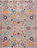 9' x 12' Gray Floral Power Loom Area Rug