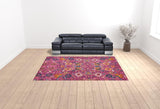 9' x 12' Pink Floral Power Loom Area Rug