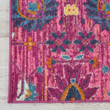 9' x 12' Pink Floral Power Loom Area Rug