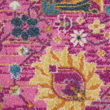 9' x 12' Pink Floral Power Loom Area Rug