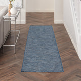 8' Navy Blue Power Loom Runner Rug