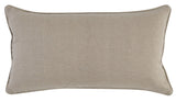 14" X 26" Ivory Linen, Jute Striped Zippered Pillow