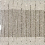 14" X 26" Ivory Linen, Jute Striped Zippered Pillow