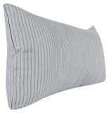 16" X 36" Blue Linen Striped Zippered Pillow