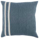 20" X 20" Blue Linen Striped Zippered Pillow