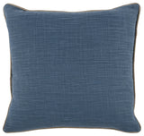 20" X 20" Blue Linen Zippered Pillow