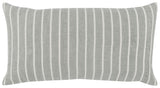 14" X 26" Gray Linen Zippered Pillow