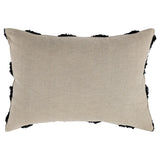 14" X 20" Black Linen Geometric Zippered Pillow