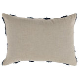 14" X 20" Blue Linen Geometric Zippered Pillow