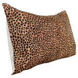 14" X 26" Camel Animal Print Cowhide Zippered Down Blend Pillow