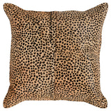 20" X 20" Beige Cowhide Animal Print Zippered Pillow