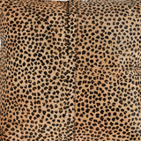 20" X 20" Beige Cowhide Animal Print Zippered Pillow