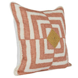 22" X 22" Pink Linen Geometric Zippered Pillow