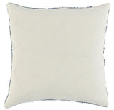 22" X 22" Blue Linen Geometric Zippered Pillow